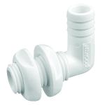 Attwood White Plastic 90 Degree Thru-Hull Connector - 3/4" Inner Diameter