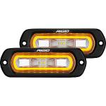 RIGID Industries SR-L Series Flush Mount Spreader Light - Black Housing - Amber Halo