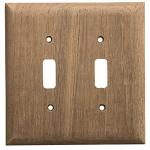 Whitecap Teak 2-Toggle Switch/Receptacle Cover Plate