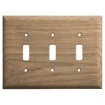 Whitecap Teak 3-Toggle Switch/Receptacle Cover Plate
